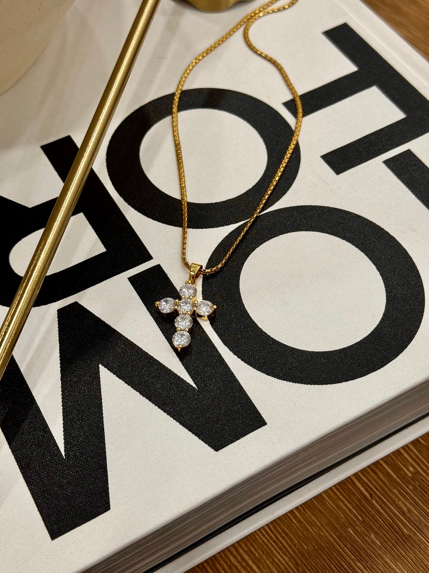 DOLCE CZ CROSS NECKLACE